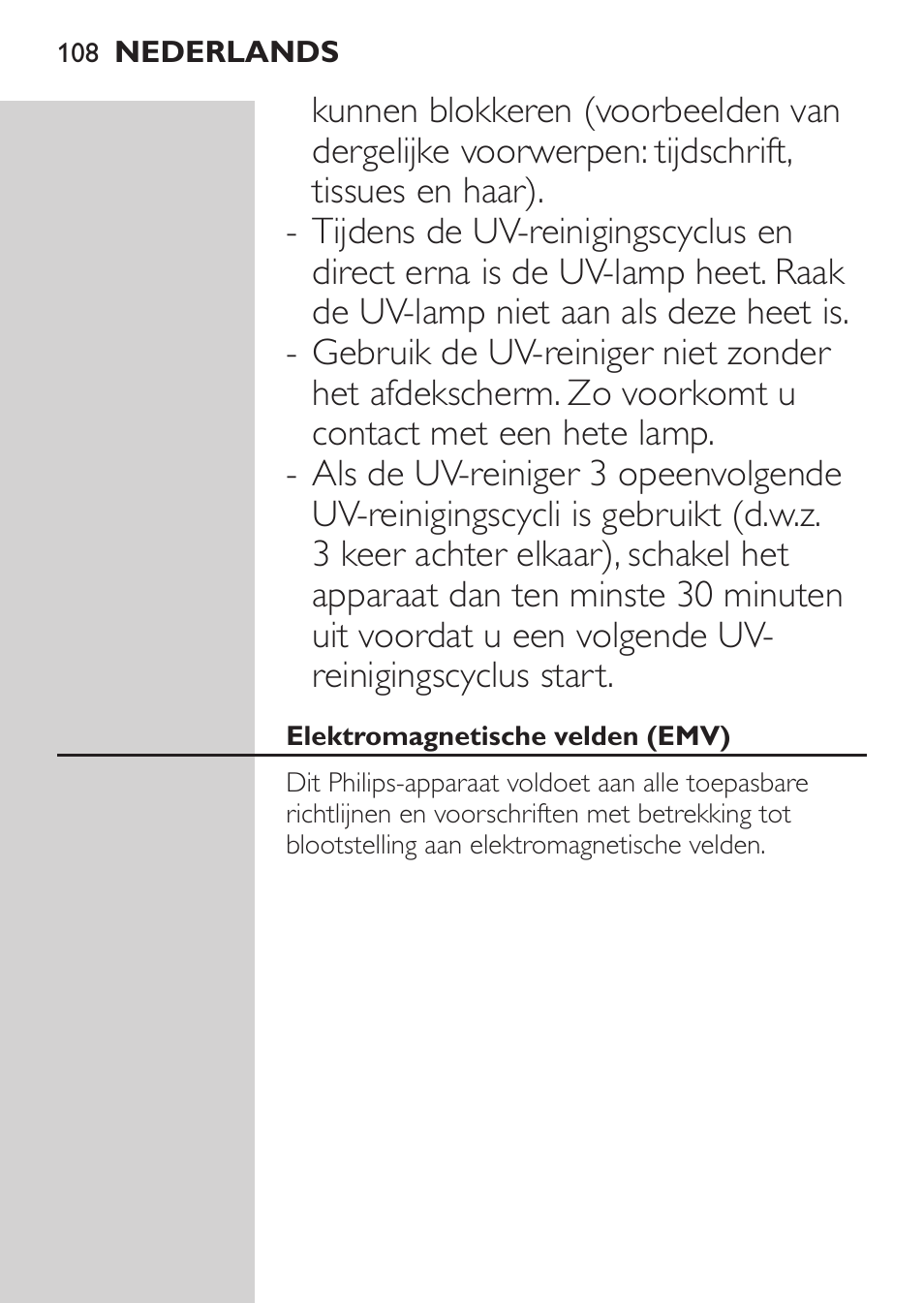 Philips Sonicare HealthyWhite Cepillo dental sónico recargable User Manual | Page 108 / 144