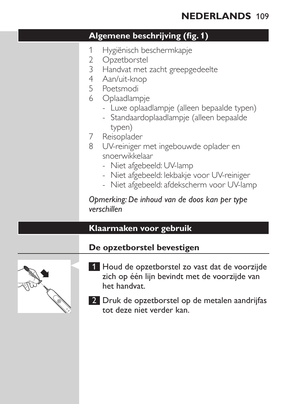 Philips Sonicare HealthyWhite Cepillo dental sónico recargable User Manual | Page 109 / 144