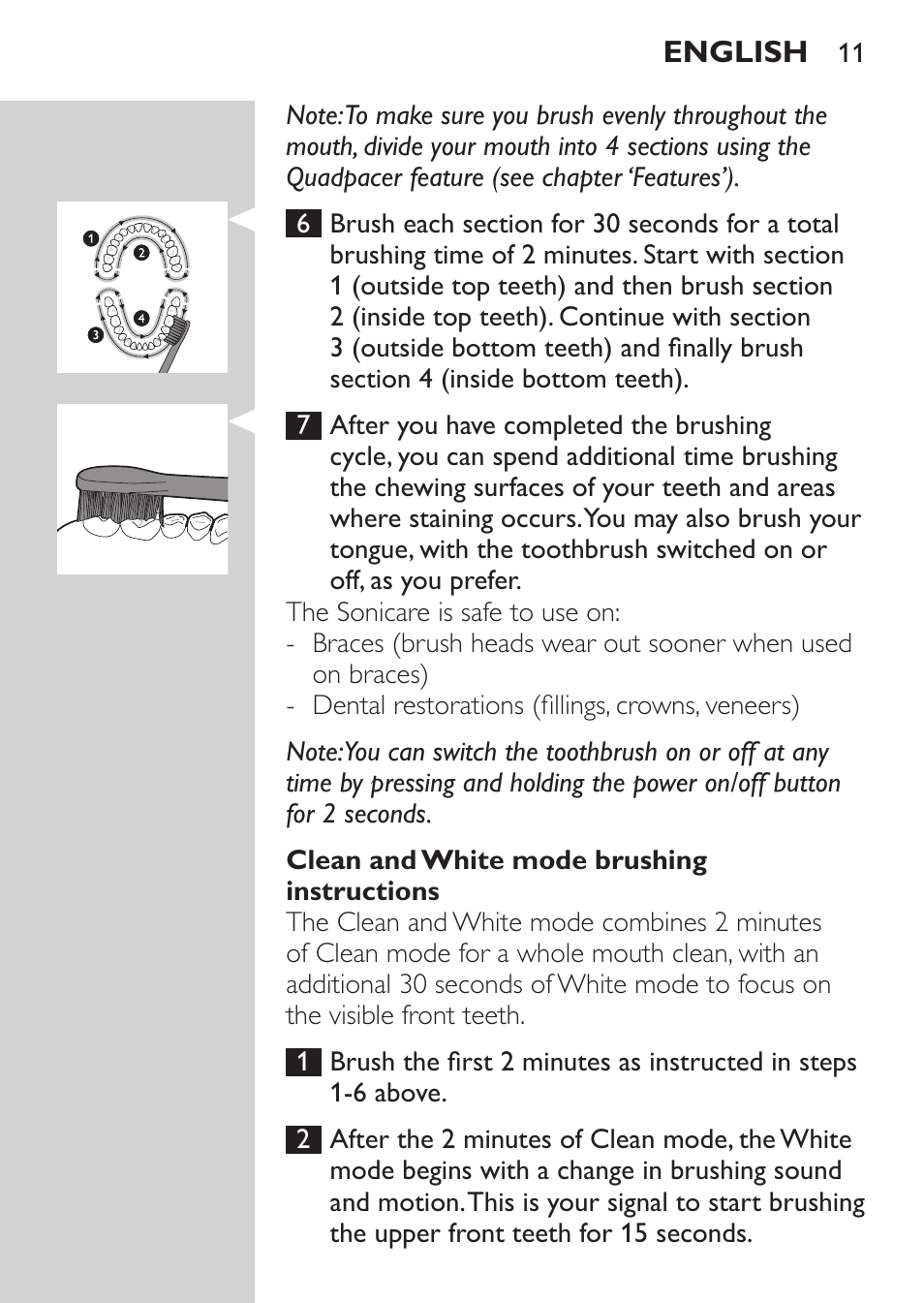 Philips Sonicare HealthyWhite Cepillo dental sónico recargable User Manual | Page 11 / 144