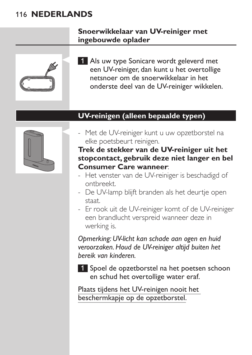 Philips Sonicare HealthyWhite Cepillo dental sónico recargable User Manual | Page 116 / 144