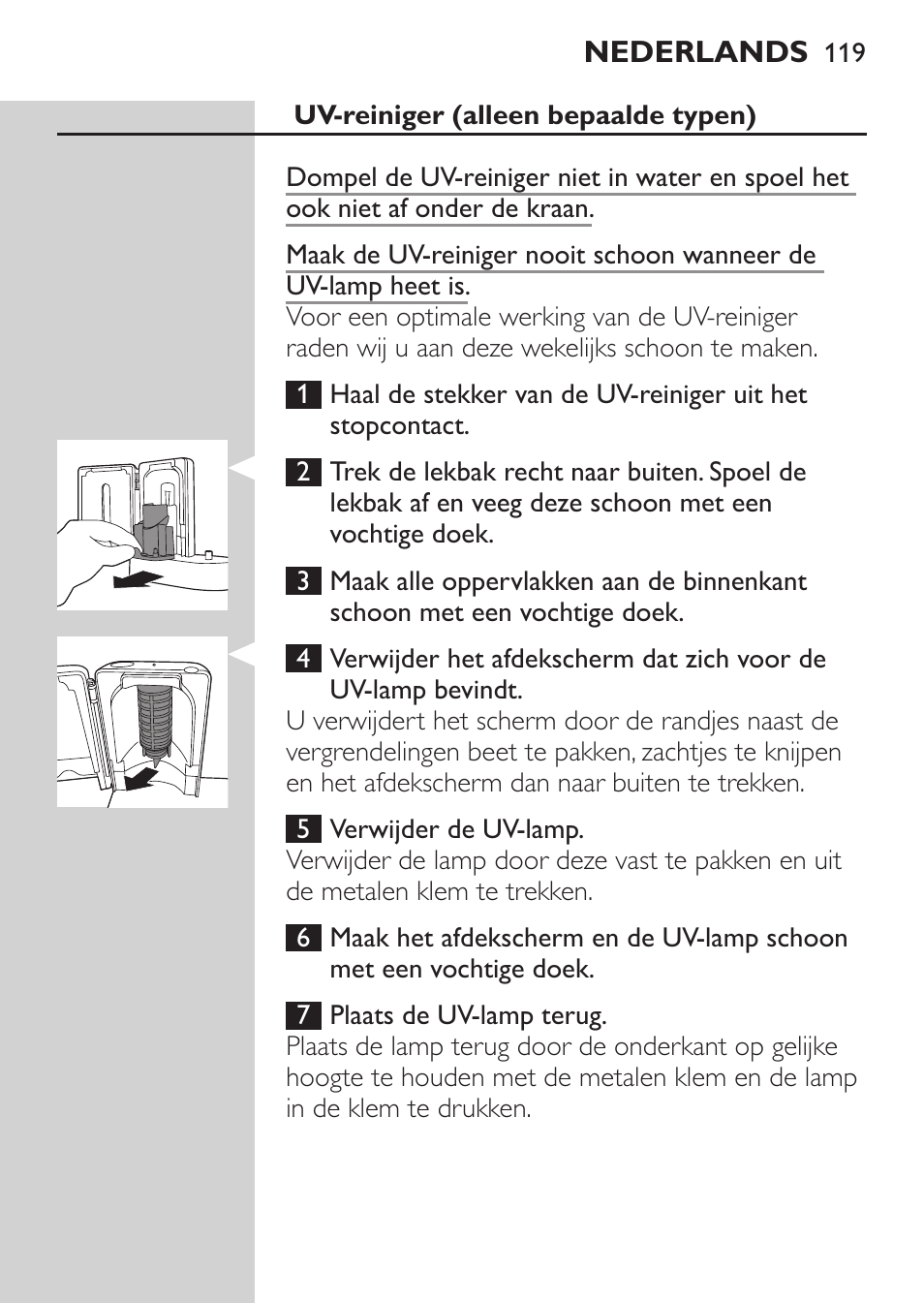 Philips Sonicare HealthyWhite Cepillo dental sónico recargable User Manual | Page 119 / 144