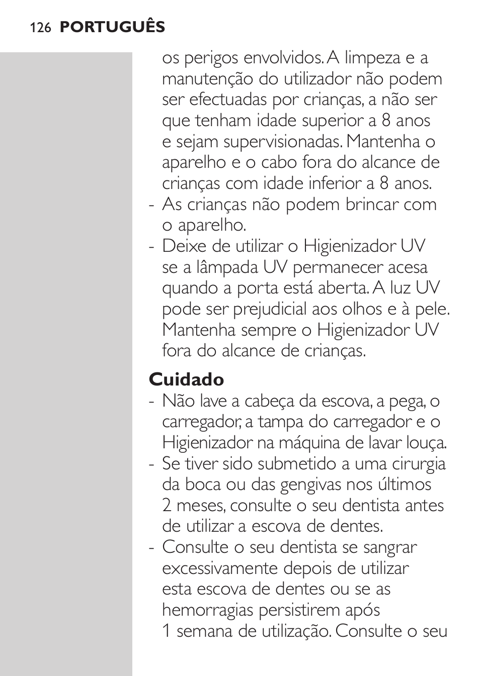 Philips Sonicare HealthyWhite Cepillo dental sónico recargable User Manual | Page 126 / 144