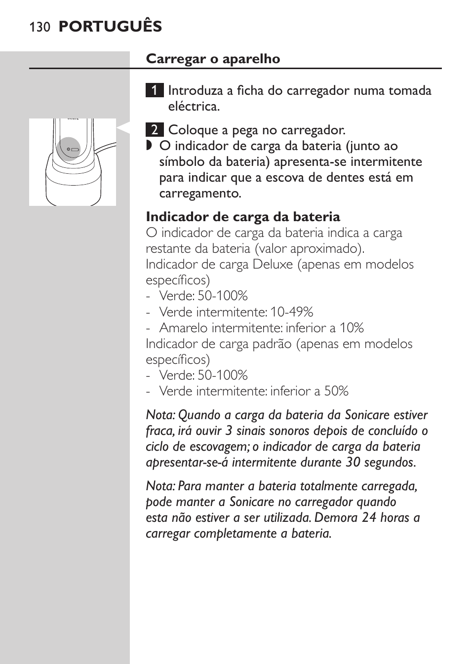 Philips Sonicare HealthyWhite Cepillo dental sónico recargable User Manual | Page 130 / 144