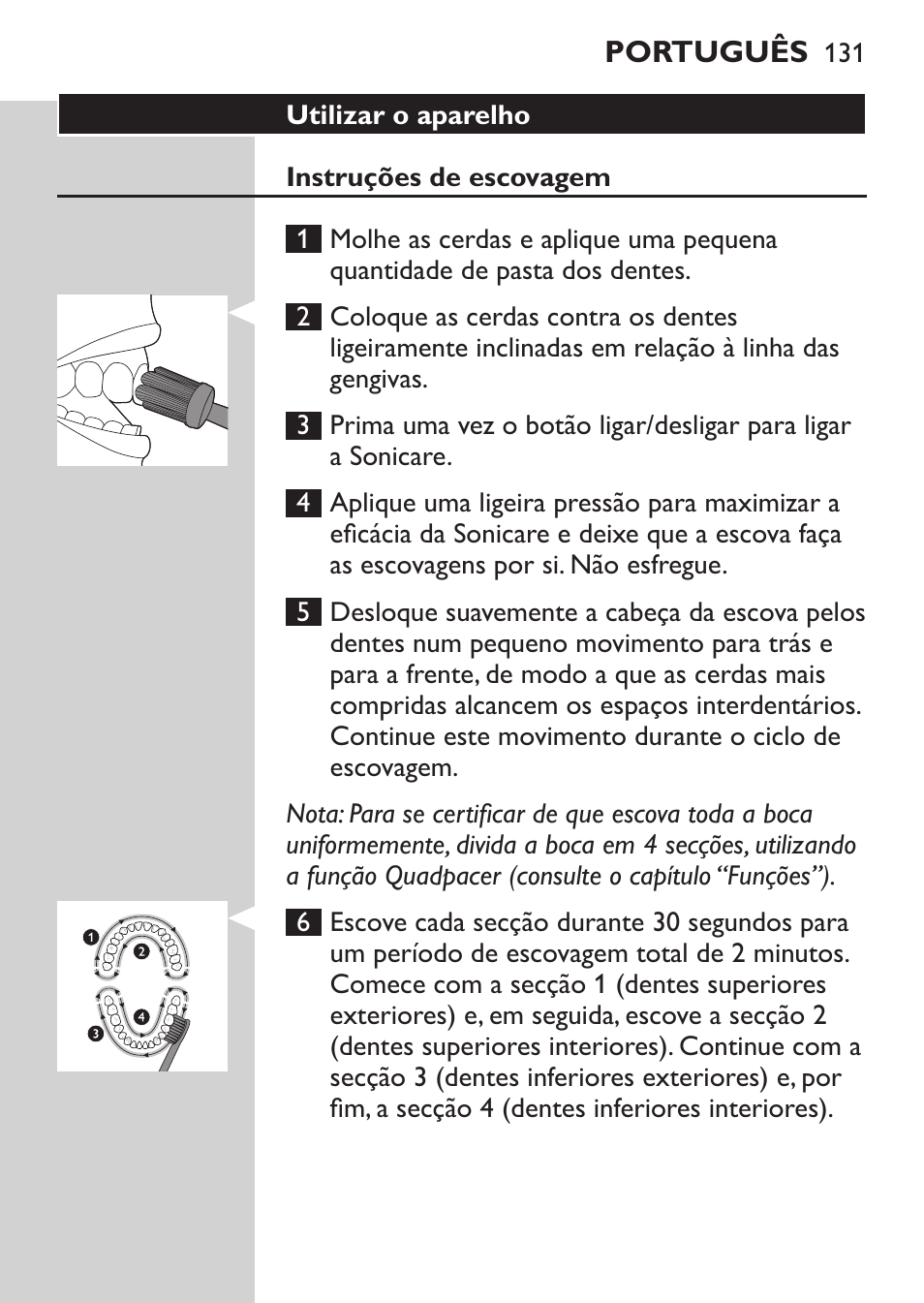 Philips Sonicare HealthyWhite Cepillo dental sónico recargable User Manual | Page 131 / 144