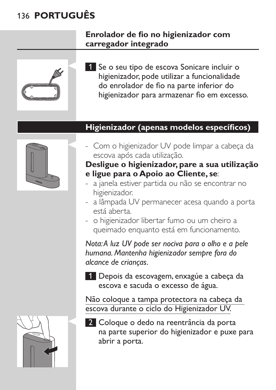 Philips Sonicare HealthyWhite Cepillo dental sónico recargable User Manual | Page 136 / 144