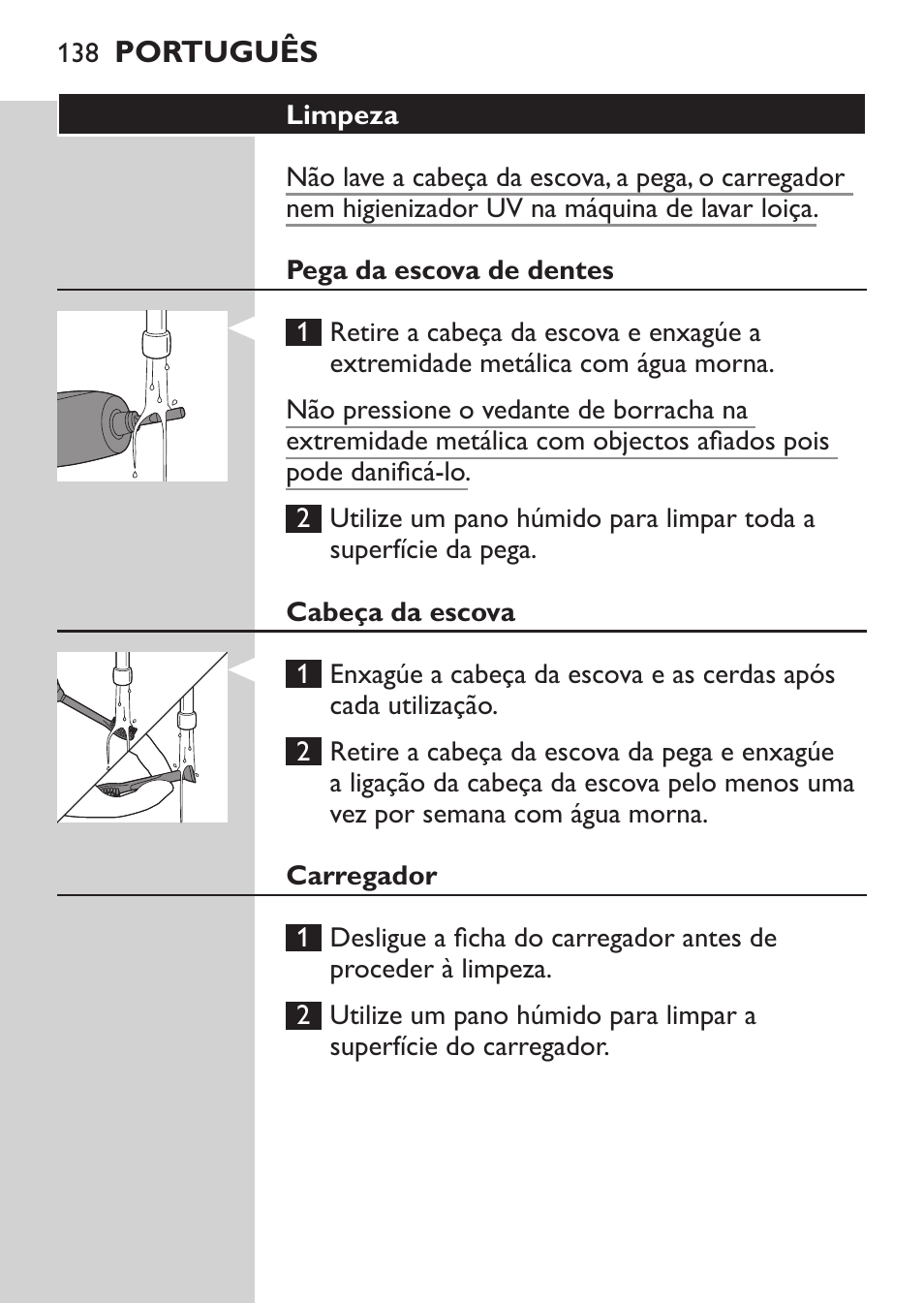 Philips Sonicare HealthyWhite Cepillo dental sónico recargable User Manual | Page 138 / 144