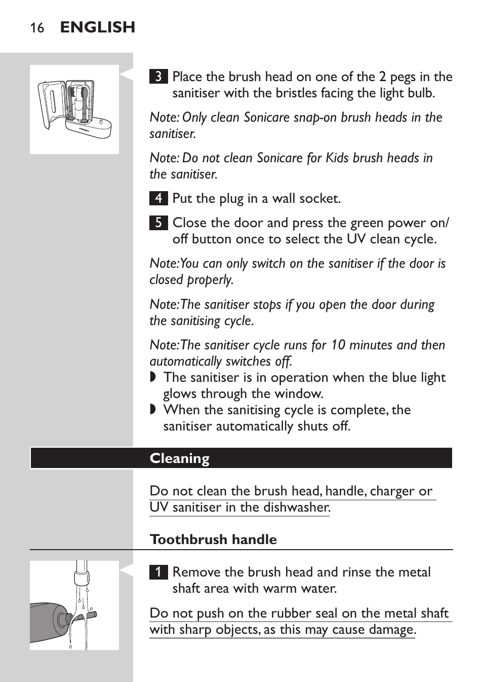 Philips Sonicare HealthyWhite Cepillo dental sónico recargable User Manual | Page 16 / 144