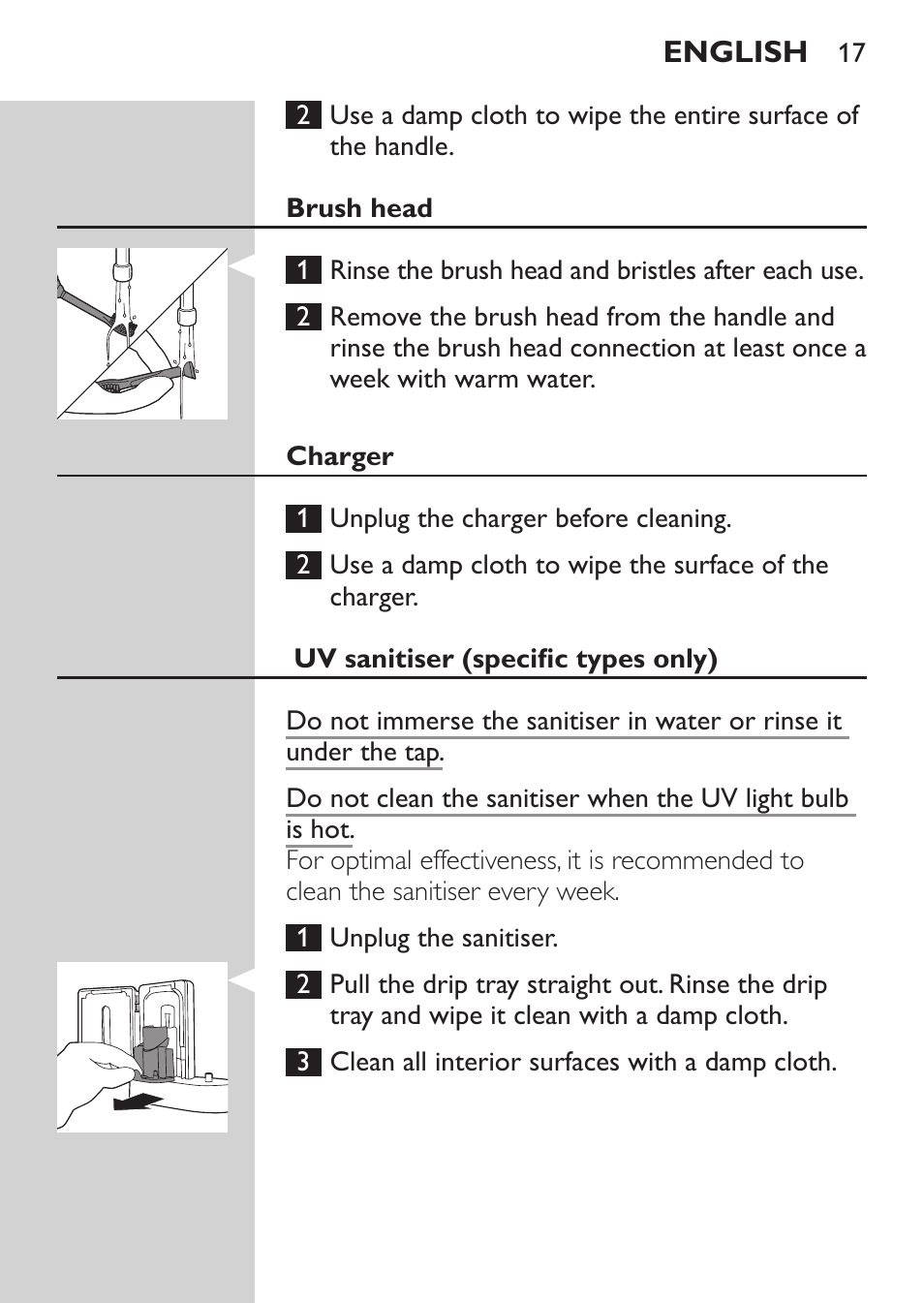 Philips Sonicare HealthyWhite Cepillo dental sónico recargable User Manual | Page 17 / 144