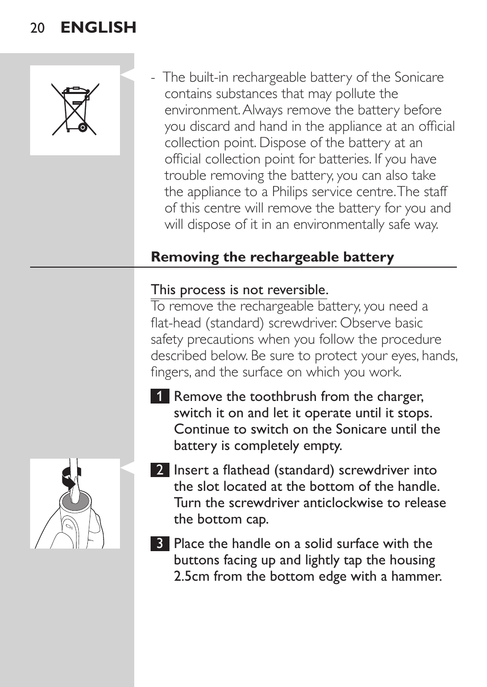 Philips Sonicare HealthyWhite Cepillo dental sónico recargable User Manual | Page 20 / 144