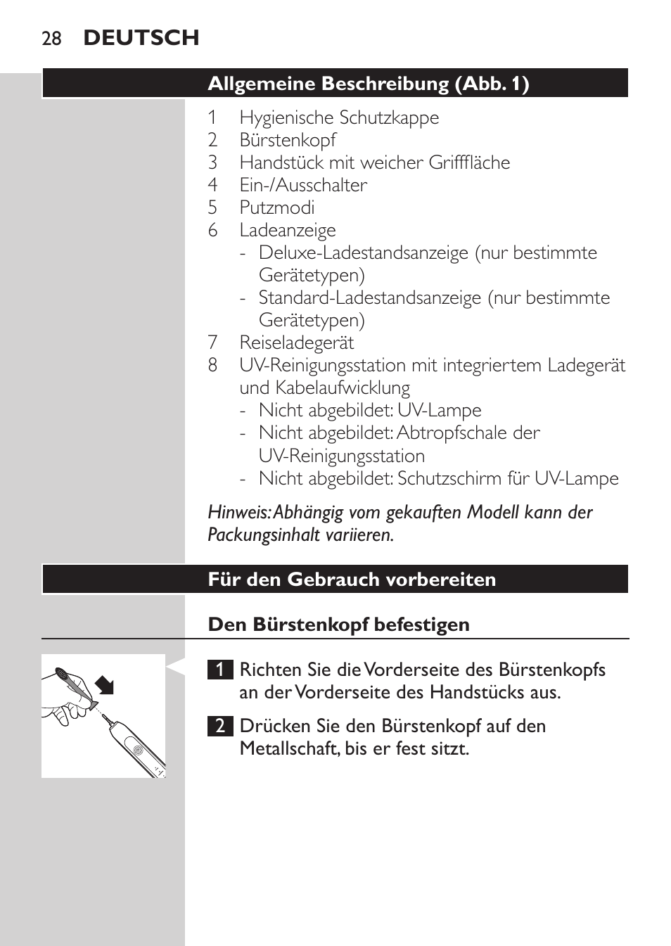 Philips Sonicare HealthyWhite Cepillo dental sónico recargable User Manual | Page 28 / 144