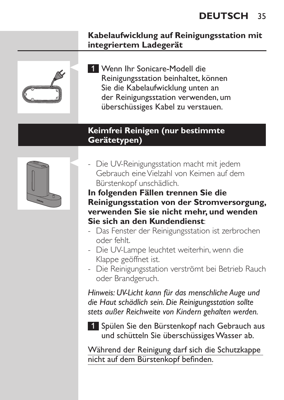 Philips Sonicare HealthyWhite Cepillo dental sónico recargable User Manual | Page 35 / 144