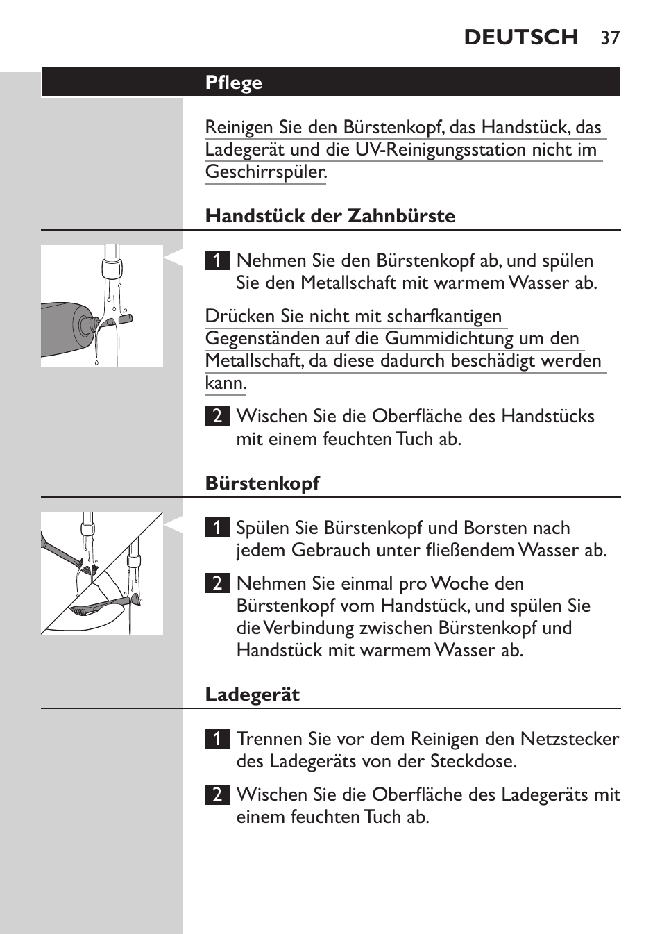 Philips Sonicare HealthyWhite Cepillo dental sónico recargable User Manual | Page 37 / 144