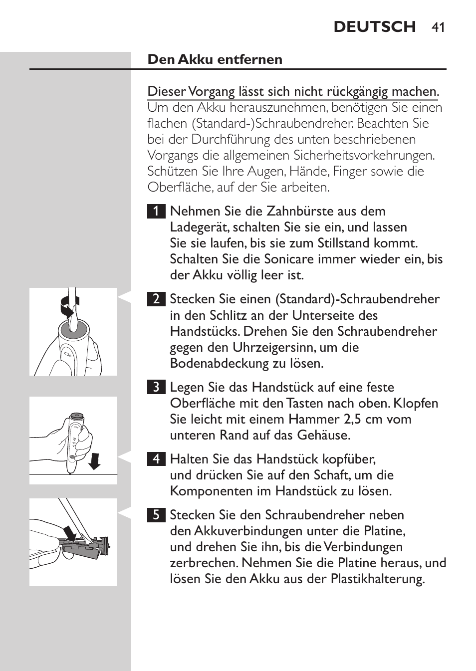 Philips Sonicare HealthyWhite Cepillo dental sónico recargable User Manual | Page 41 / 144