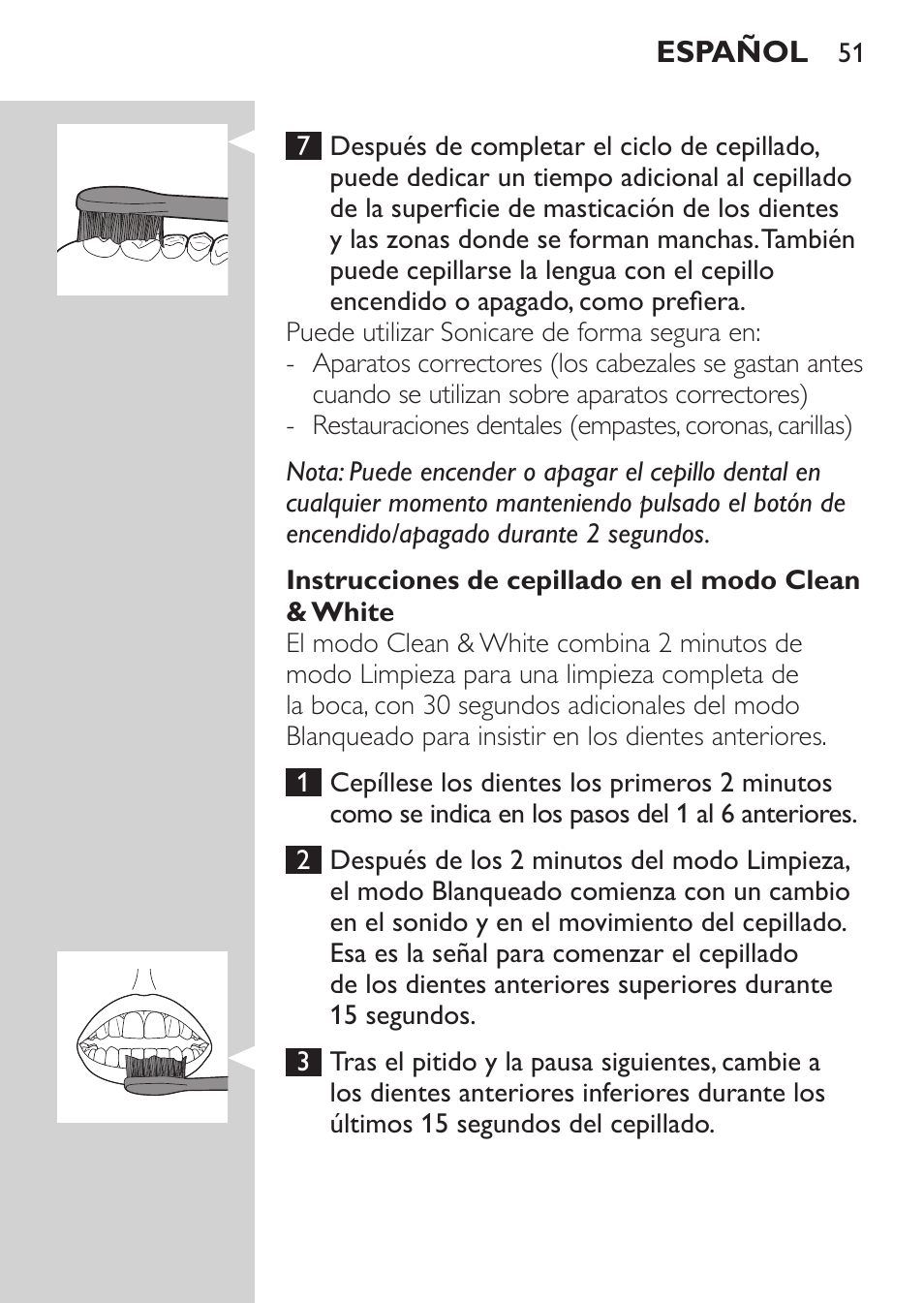 Philips Sonicare HealthyWhite Cepillo dental sónico recargable User Manual | Page 51 / 144