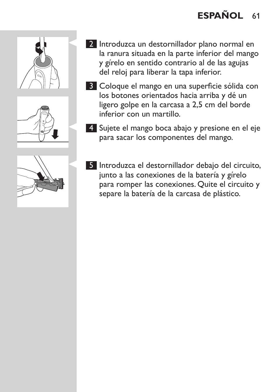 Philips Sonicare HealthyWhite Cepillo dental sónico recargable User Manual | Page 61 / 144