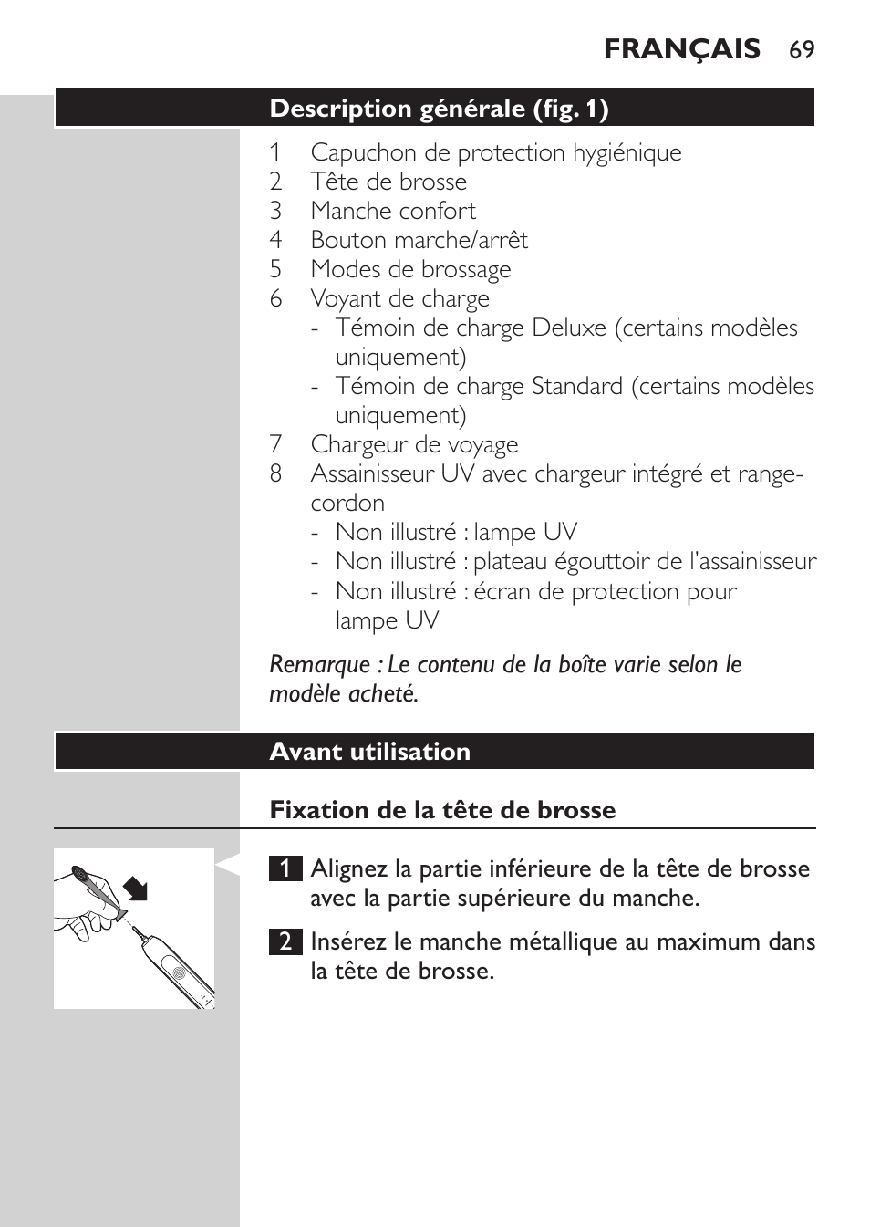 Philips Sonicare HealthyWhite Cepillo dental sónico recargable User Manual | Page 69 / 144