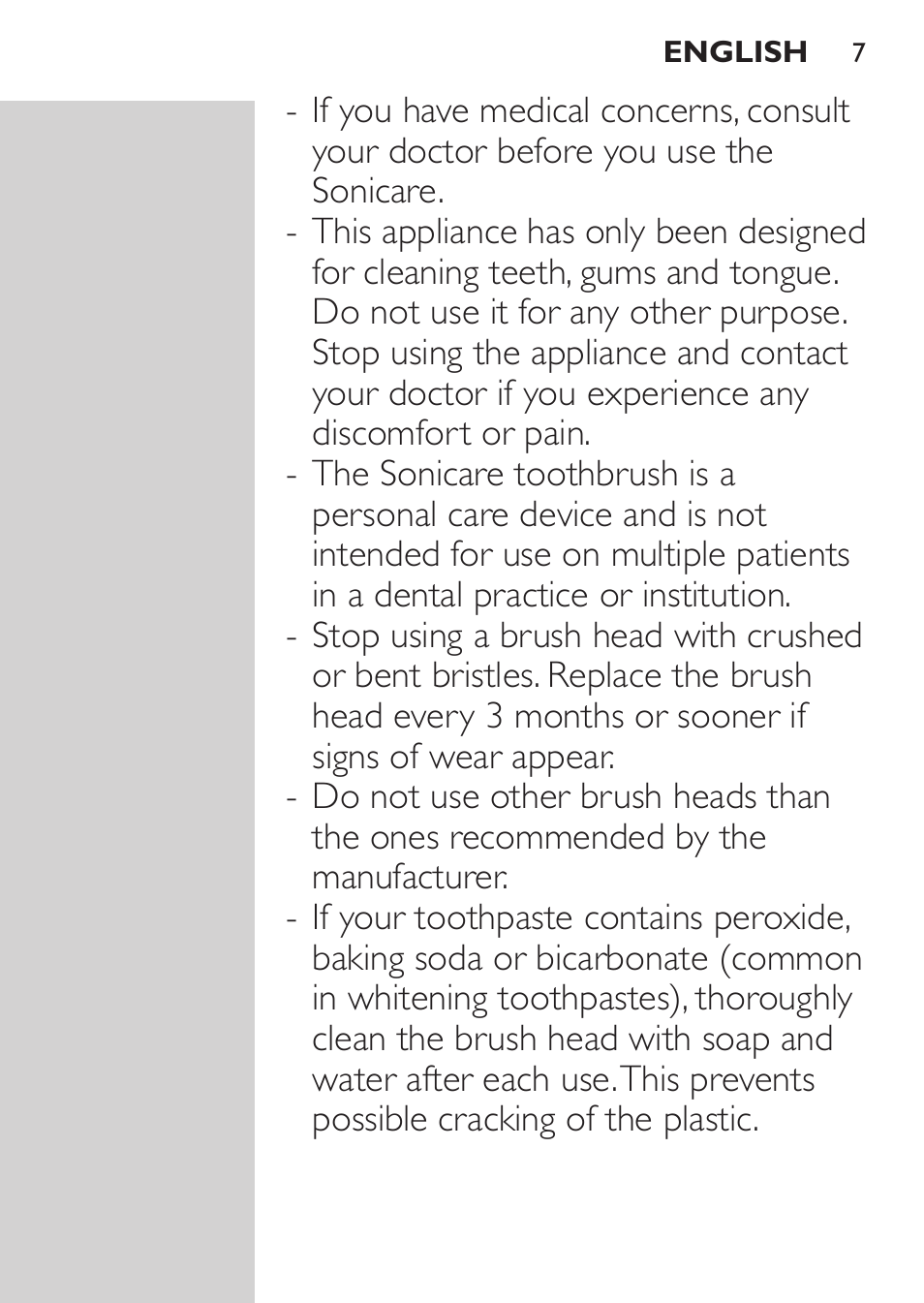 Philips Sonicare HealthyWhite Cepillo dental sónico recargable User Manual | Page 7 / 144