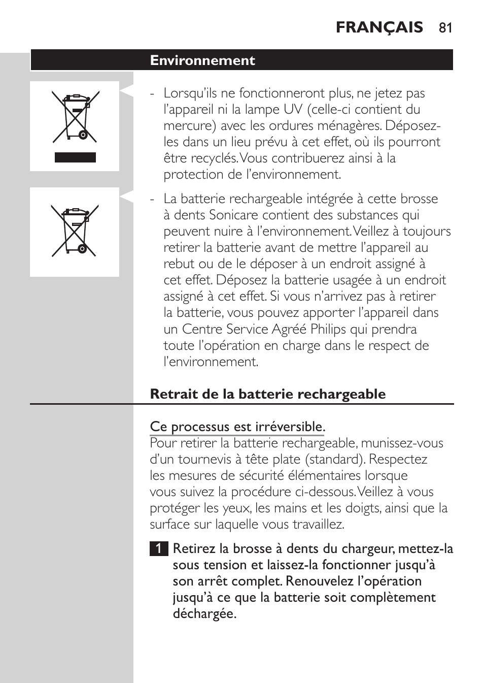 Philips Sonicare HealthyWhite Cepillo dental sónico recargable User Manual | Page 81 / 144