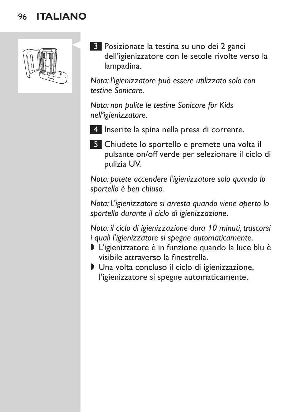 Philips Sonicare HealthyWhite Cepillo dental sónico recargable User Manual | Page 96 / 144