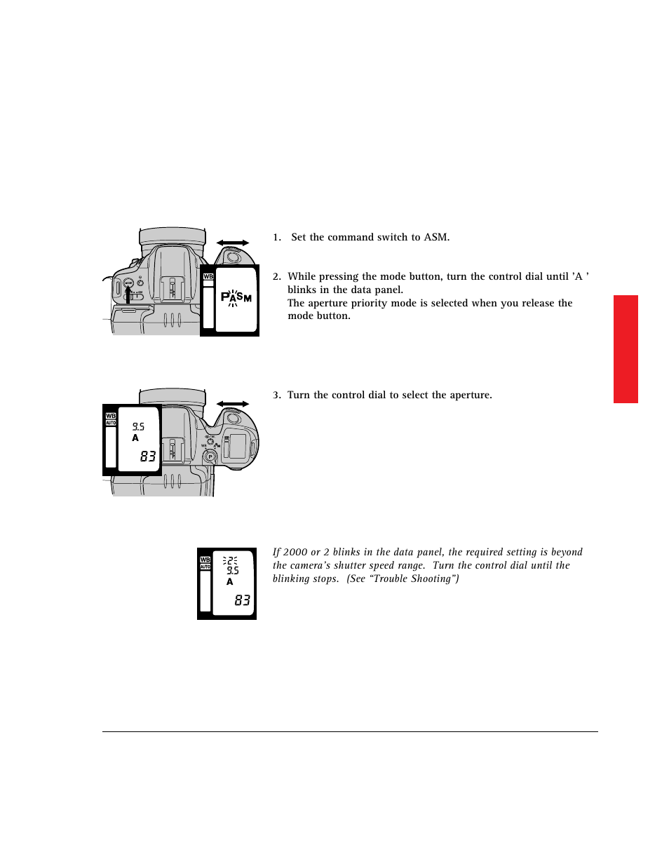 Aperture priority, A mode: aperture priority | AGFA 307 User Manual | Page 47 / 73