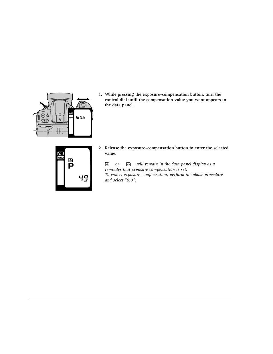 Exposure compensation | AGFA 307 User Manual | Page 50 / 73