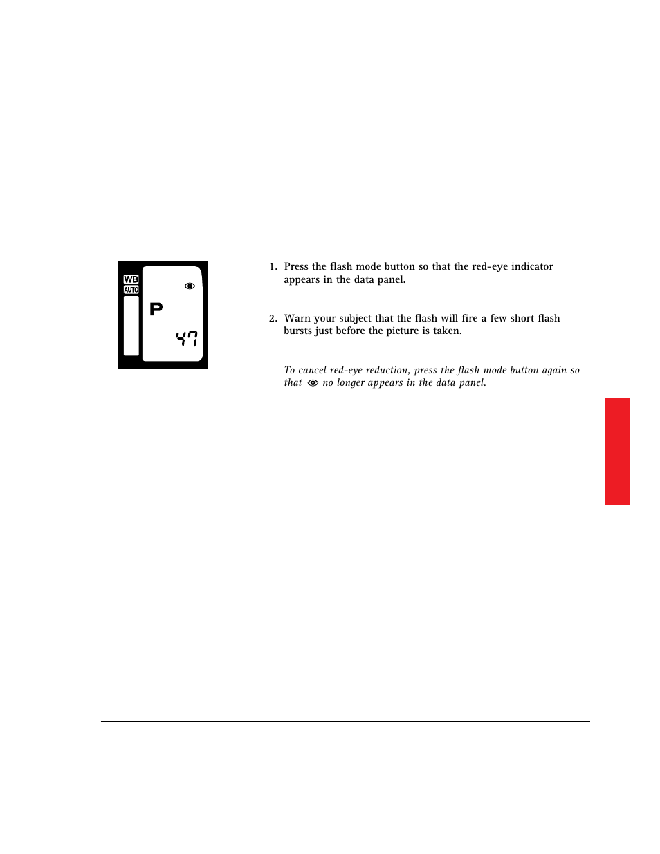 Red-eye reduction | AGFA 307 User Manual | Page 57 / 73