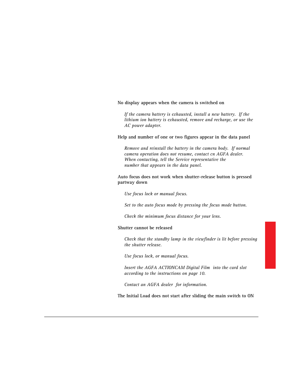 Troubleshooting | AGFA 307 User Manual | Page 66 / 73