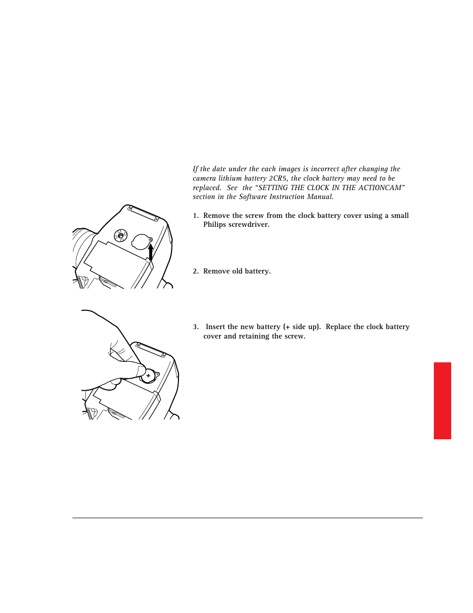 Clock battery replacement | AGFA 307 User Manual | Page 68 / 73