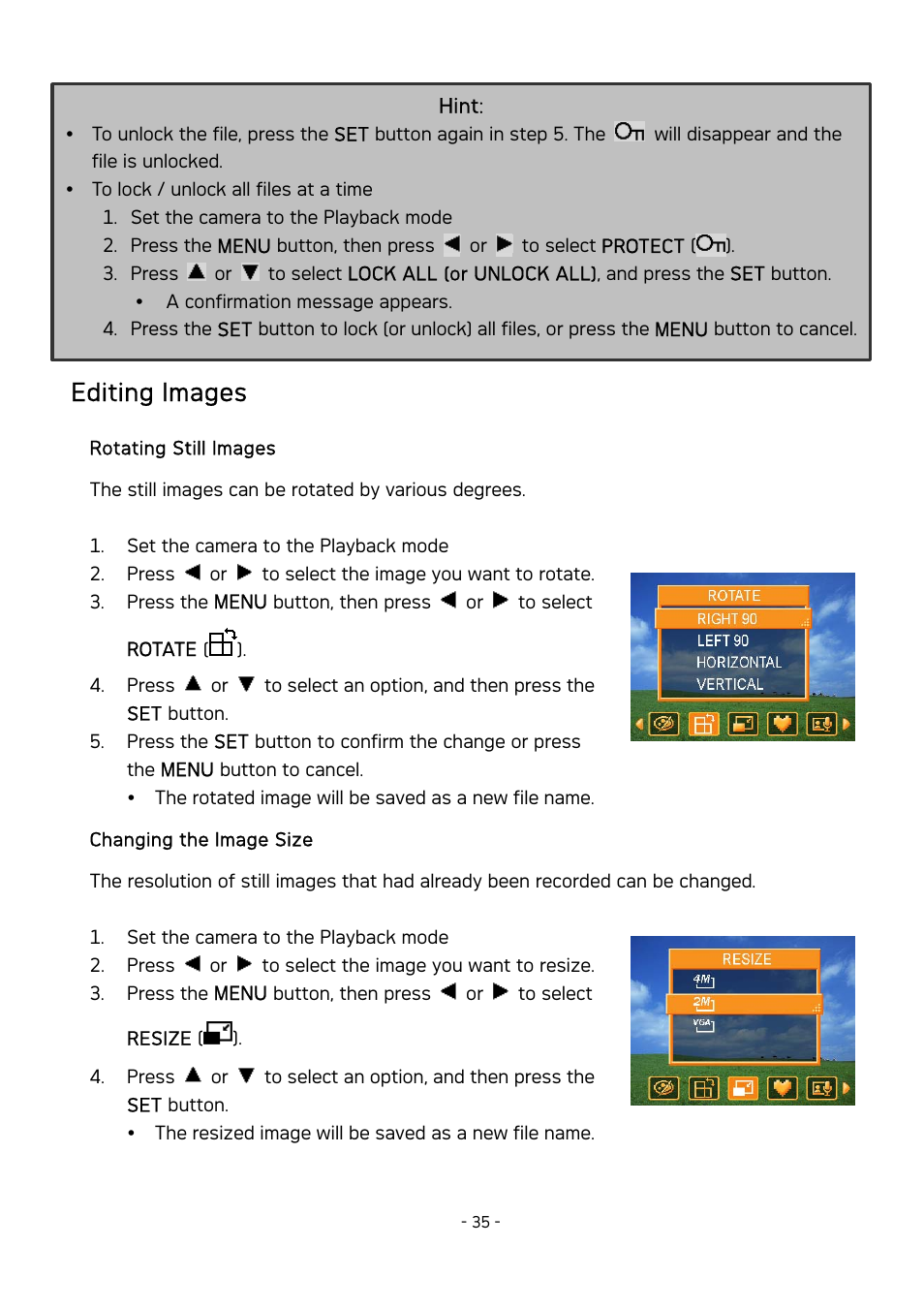 Editing images | AGFA DC-830 User Manual | Page 36 / 52