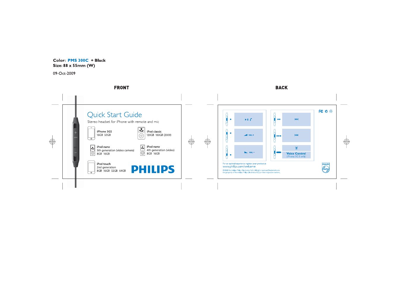 Philips Auriculares para iPhone con control remoto y micro. User Manual | 1 page