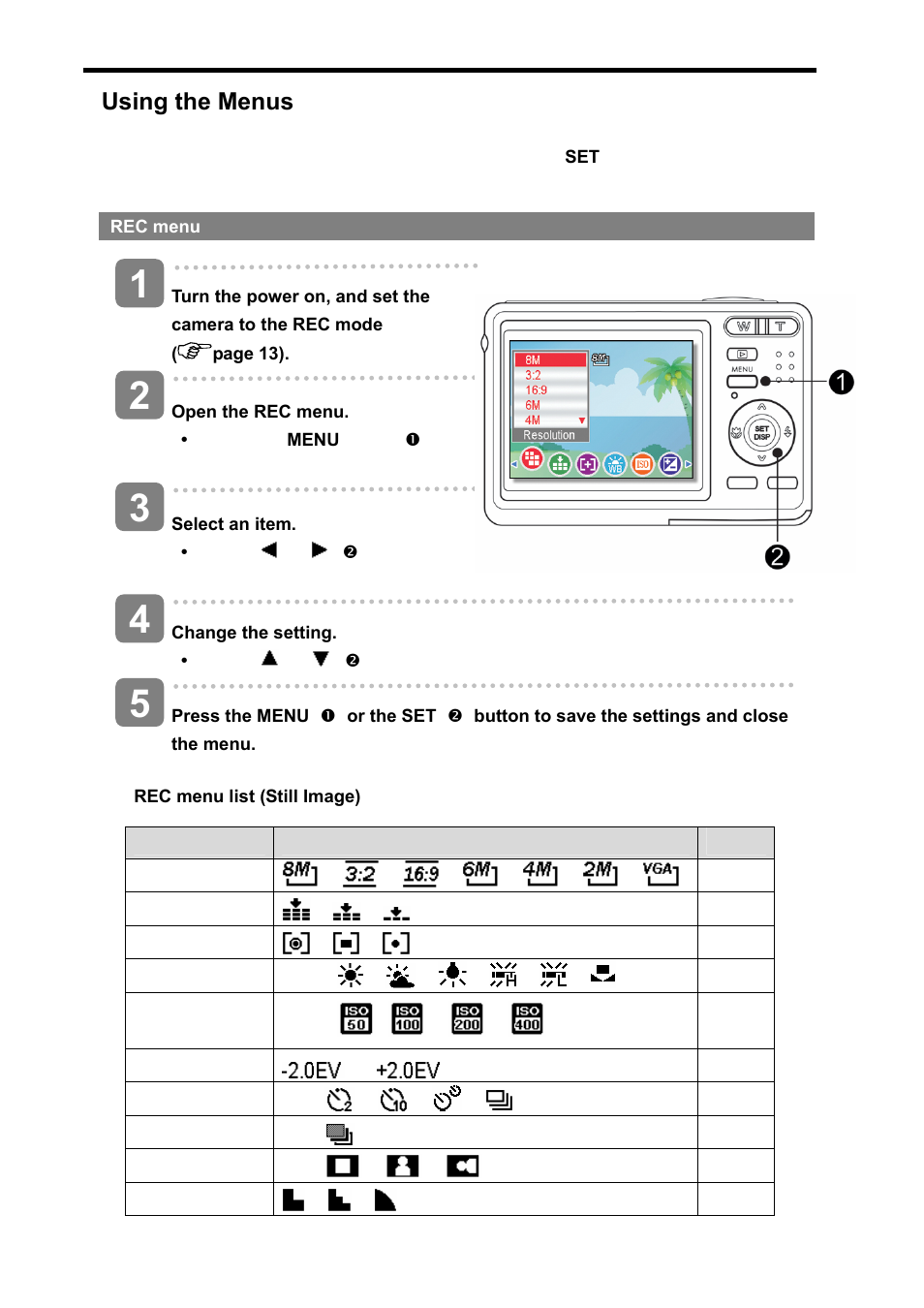 Using the menus | AGFA DC-830i User Manual | Page 19 / 57