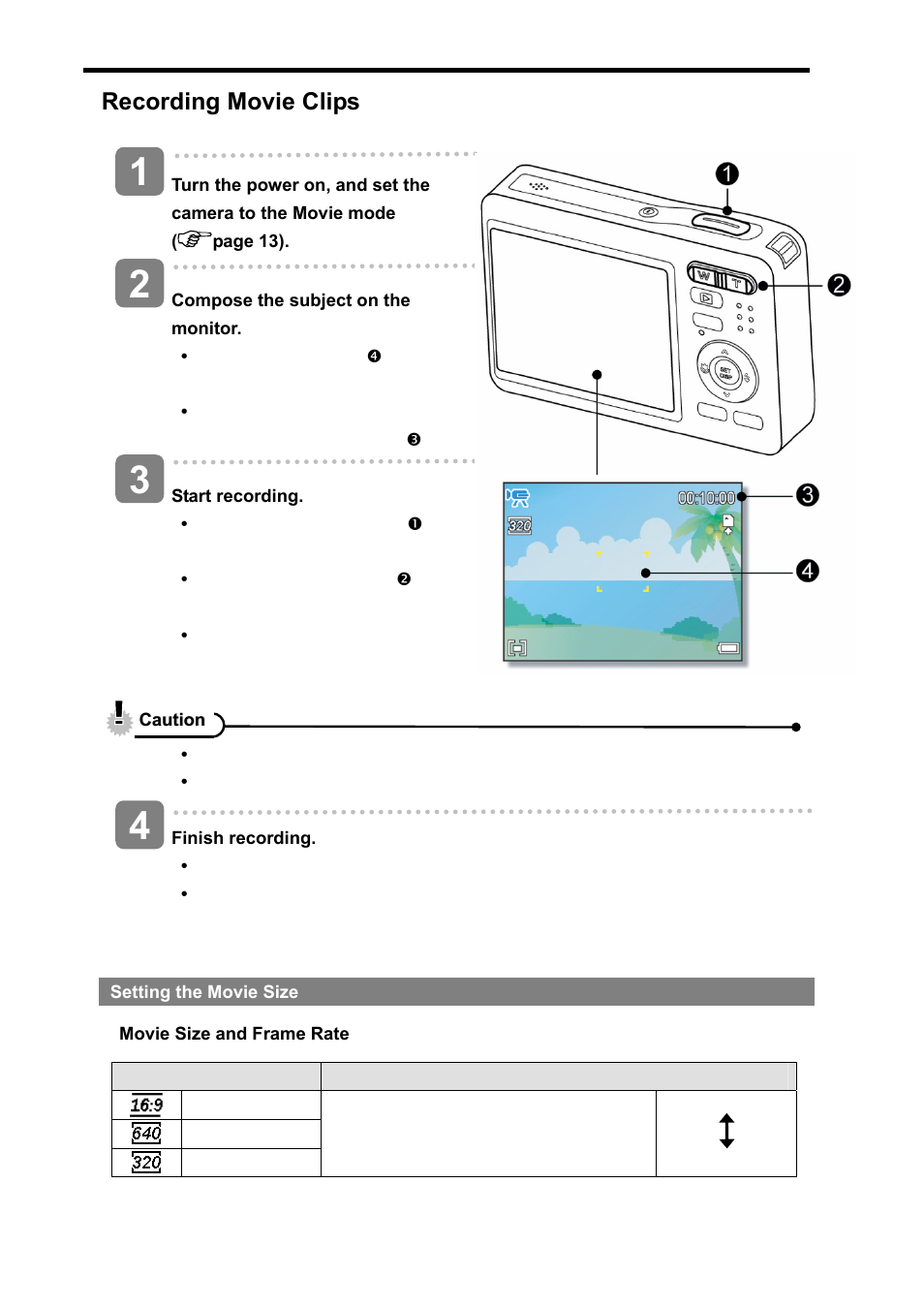 Recording movie clips | AGFA DC-830i User Manual | Page 30 / 57