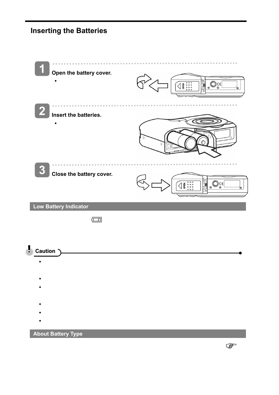 Inserting the batteries | AGFA DC-830i User Manual | Page 9 / 57