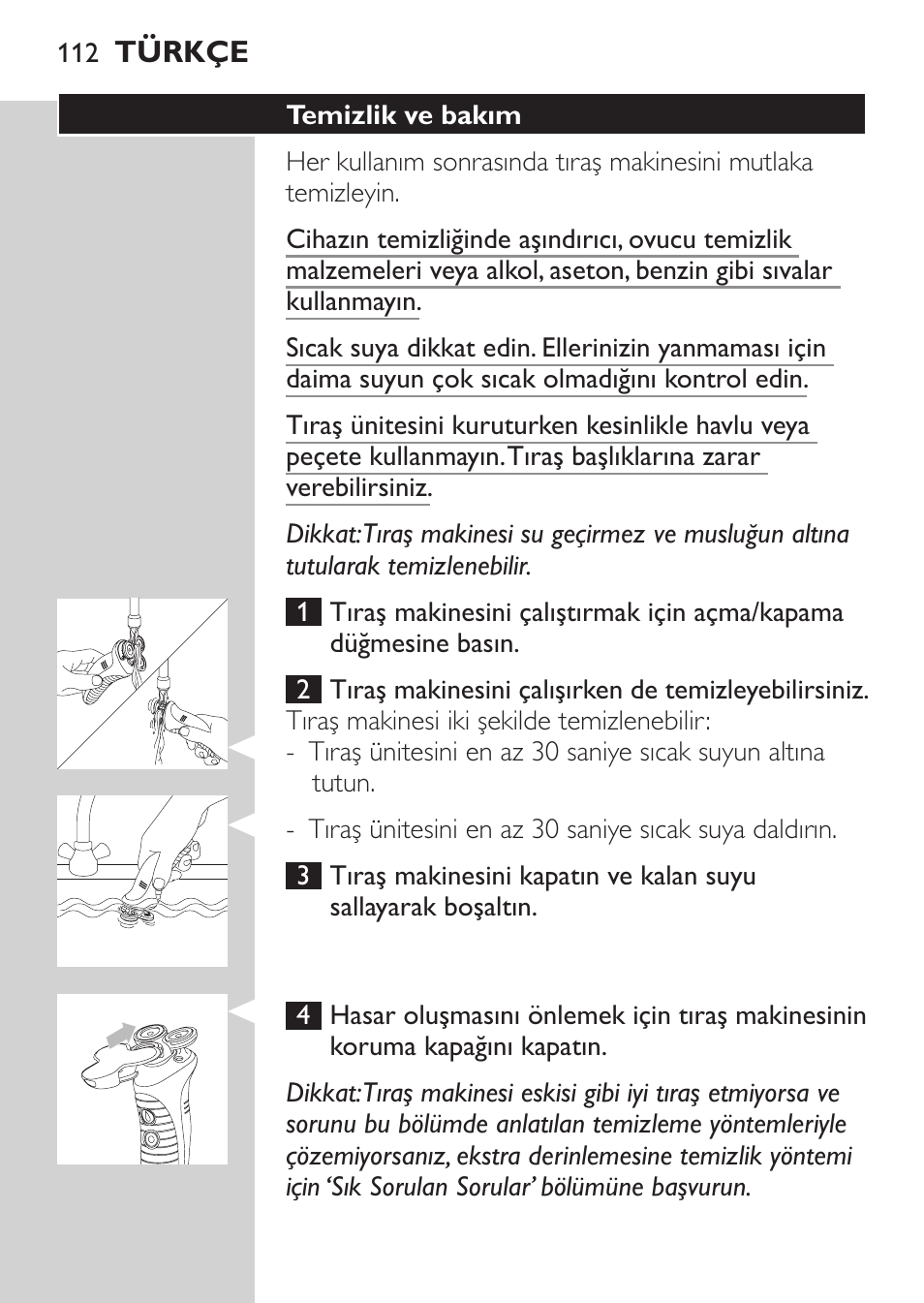 Temizlik ve bakım | Philips Afeitadora NIVEA FOR MEN User Manual | Page 110 / 118