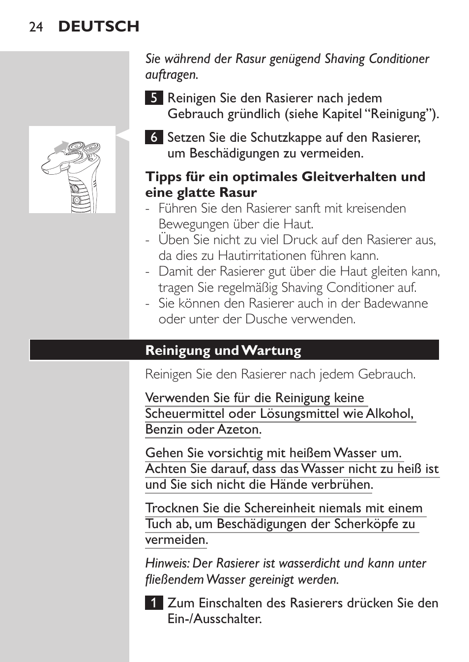 Reinigung und wartung | Philips Afeitadora NIVEA FOR MEN User Manual | Page 22 / 118