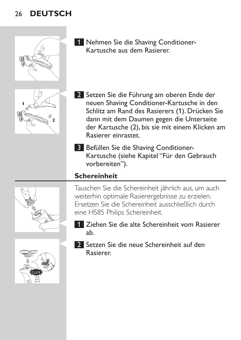 Schereinheit | Philips Afeitadora NIVEA FOR MEN User Manual | Page 24 / 118