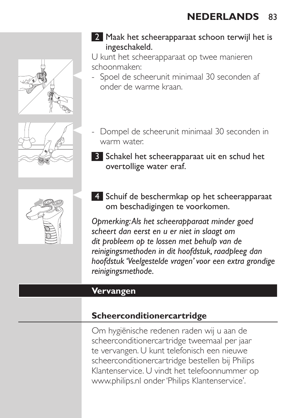 Vervangen, Scheerconditionercartridge | Philips Afeitadora NIVEA FOR MEN User Manual | Page 81 / 118