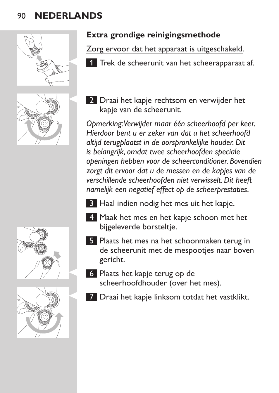 Extra grondige reinigingsmethode | Philips Afeitadora NIVEA FOR MEN User Manual | Page 88 / 118