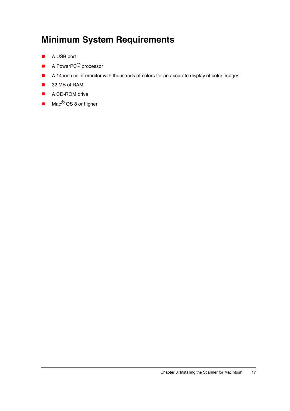 Minimum system requirements | AGFA SNAPSCAN E10 User Manual | Page 17 / 30