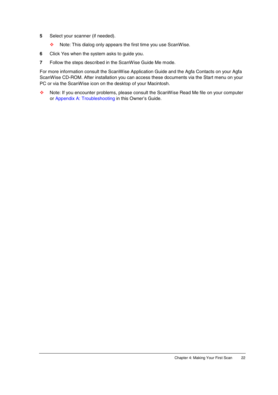 AGFA SNAPSCAN E10 User Manual | Page 22 / 30