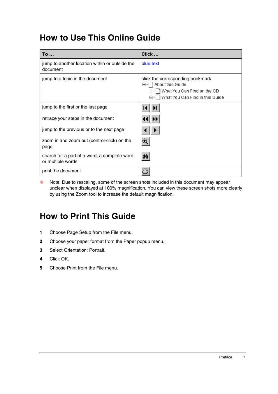 How to use this online guide, How to print this guide, An and about | AGFA SNAPSCAN E10 User Manual | Page 7 / 30