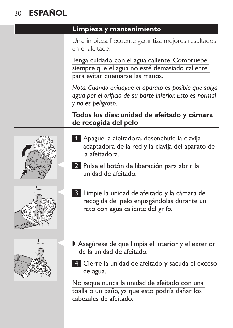 Philips SHAVER Series 3000 Afeitadora eléctrica User Manual | Page 28 / 92