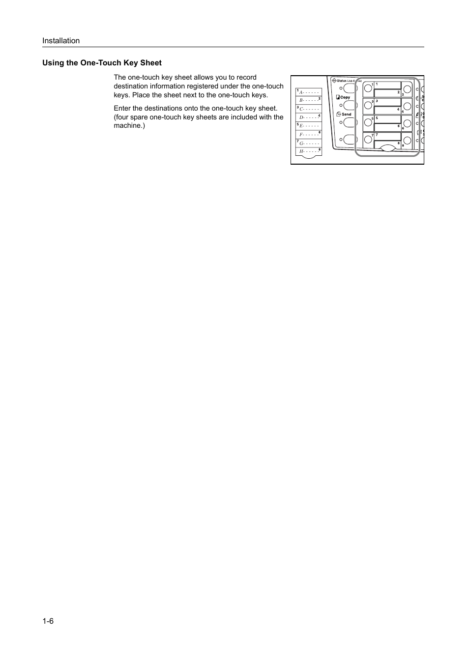 Using the one-touch key sheet -6 | AGFA 1815 Copier User Manual | Page 26 / 116