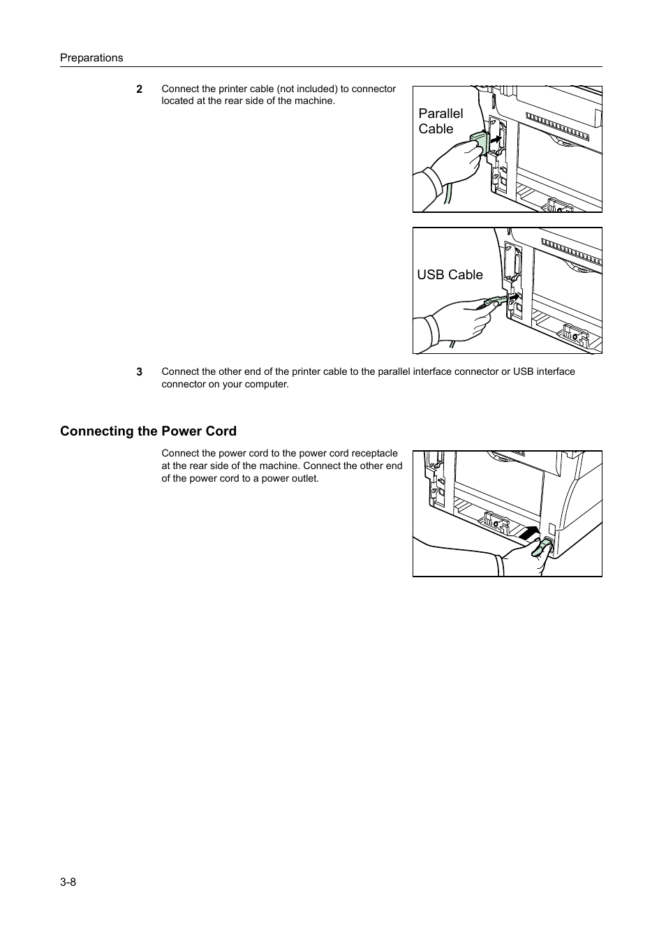 Connecting the power cord, Connecting the power cord -8 | AGFA 1815 Copier User Manual | Page 40 / 116