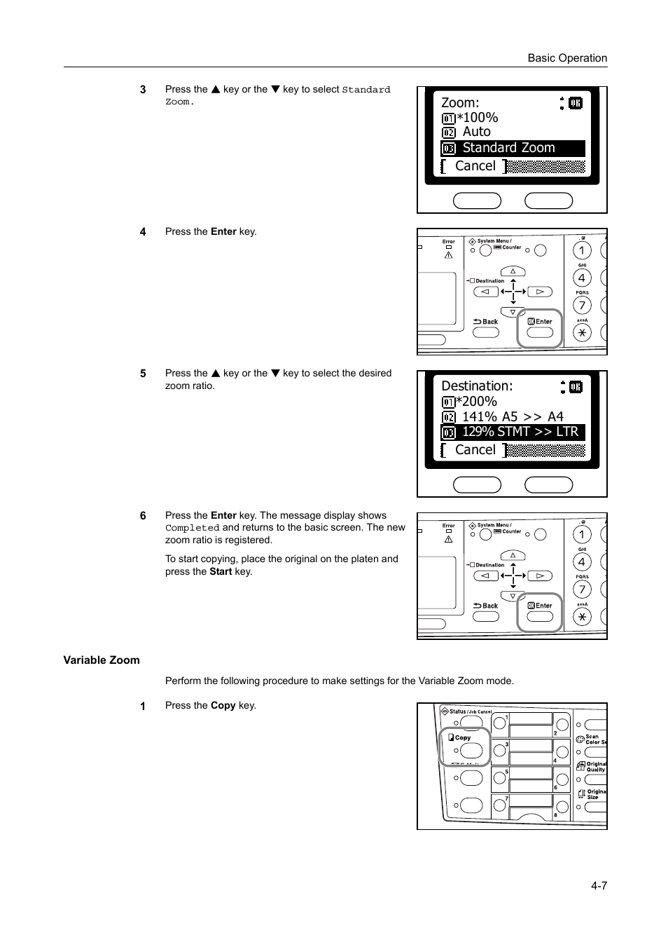Variable zoom -7 | AGFA 1815 Copier User Manual | Page 69 / 116