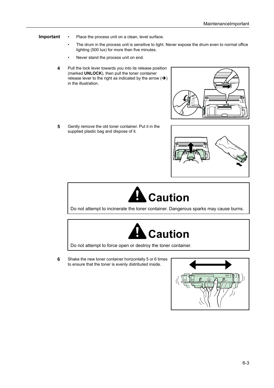 Caution | AGFA 1815 Copier User Manual | Page 89 / 116