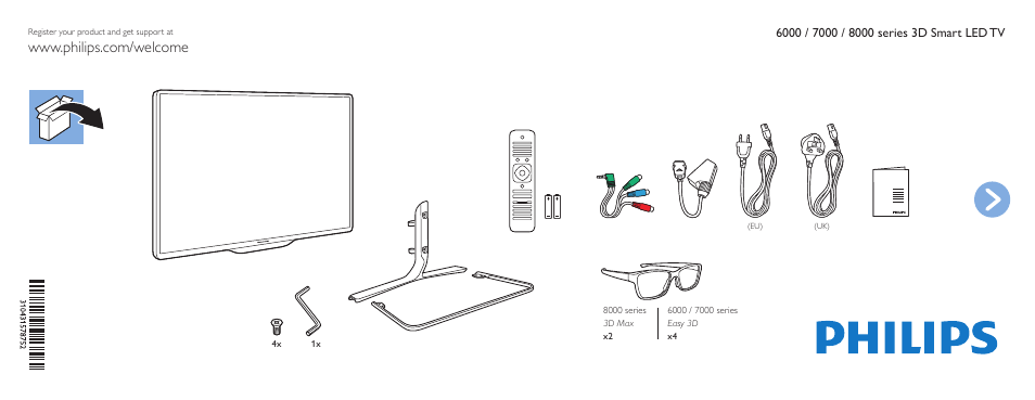 Philips 7000 series Televisor Smart LED 3D ultrafino User Manual | 8 pages