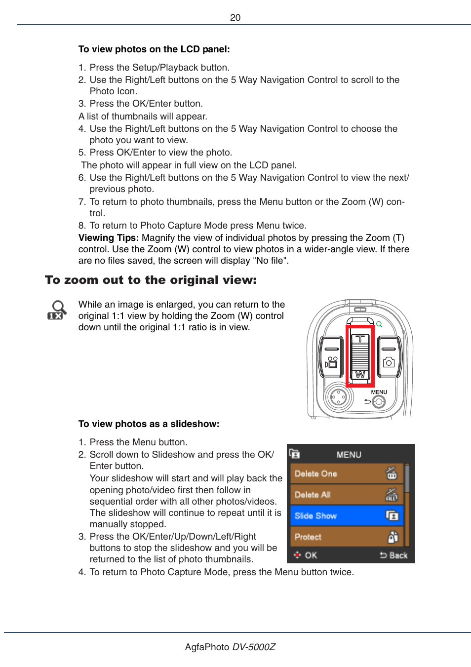 AGFA DV-5000Z User Manual | Page 20 / 36