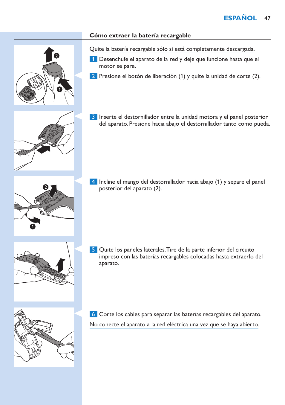 Philips HAIRCLIPPER Series 5000 cortapelos User Manual | Page 47 / 118