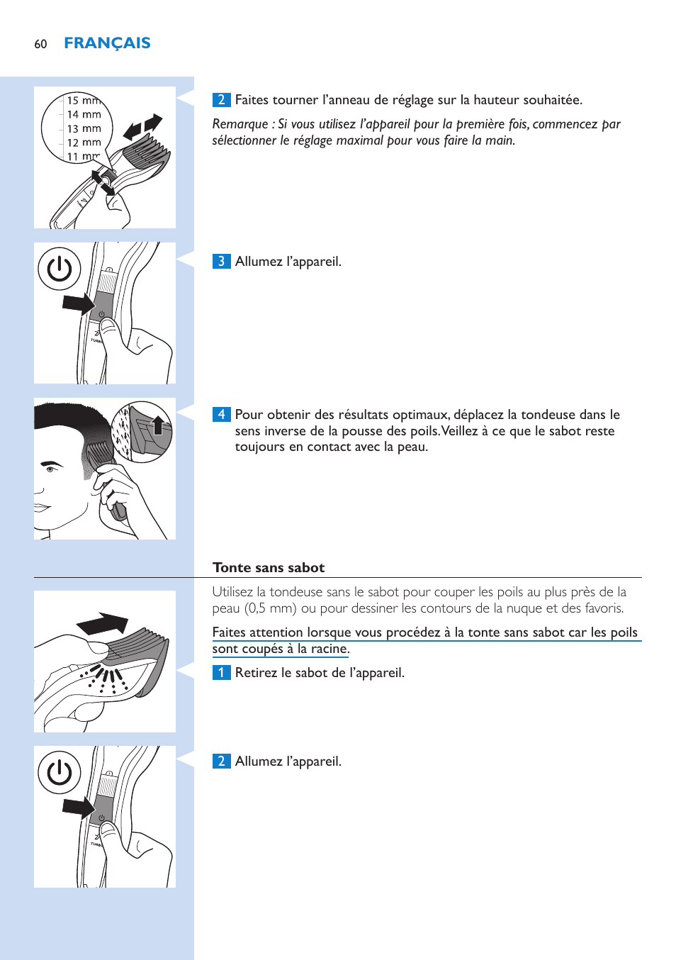 Philips HAIRCLIPPER Series 5000 cortapelos User Manual | Page 60 / 118